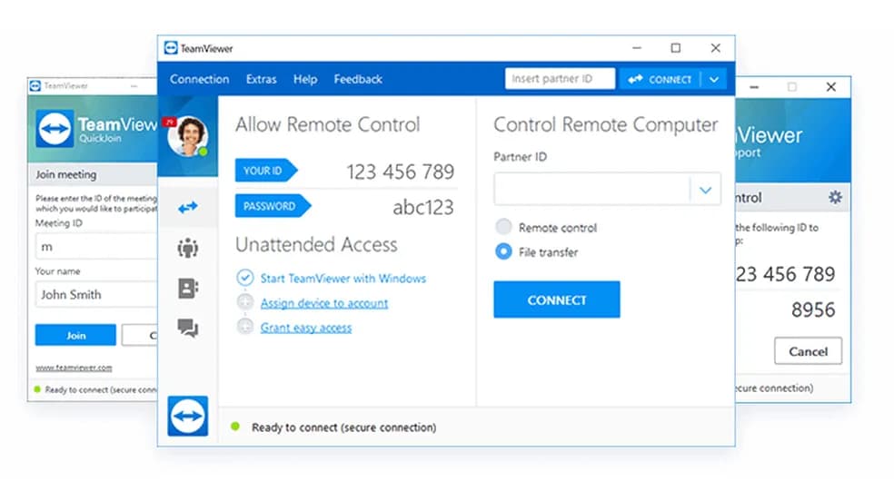Ilustração do TeamViewer QuickSupport